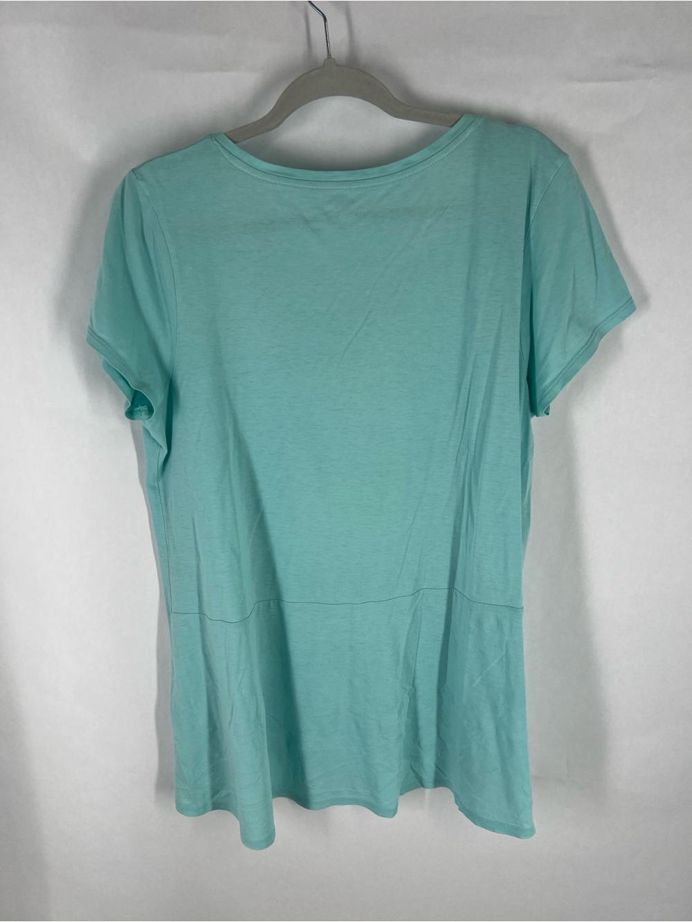 J.Jill Pure Jill Scoop Neck Elliptical Tee Aqua Blue Pima Cotton Size M - Picture 7 of 11
